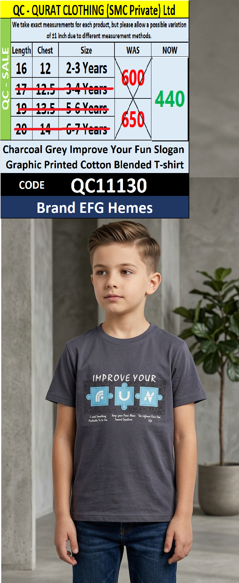 Charcoal Grey Improve Your Fun Slogan Graphic Printed Cotton Blended T-shirt QC11130 – EFG Hemes