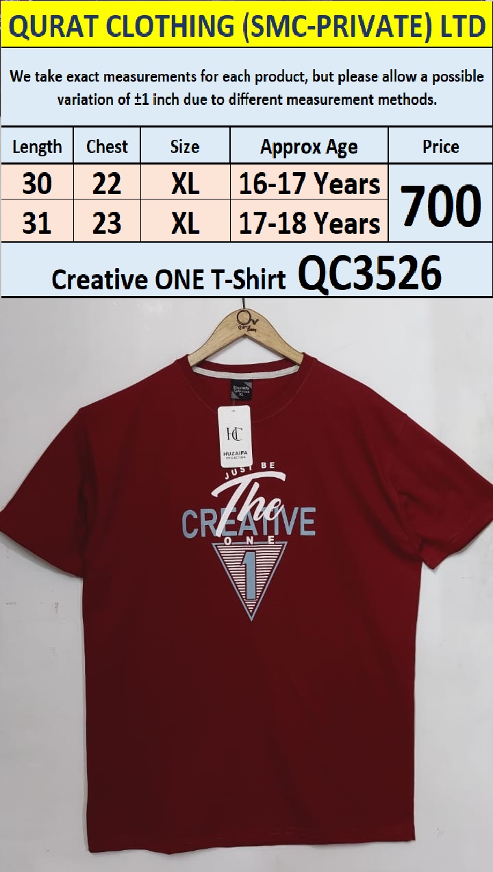 Soft Cotton Blended Creative ONE - T-Shirt QC3526