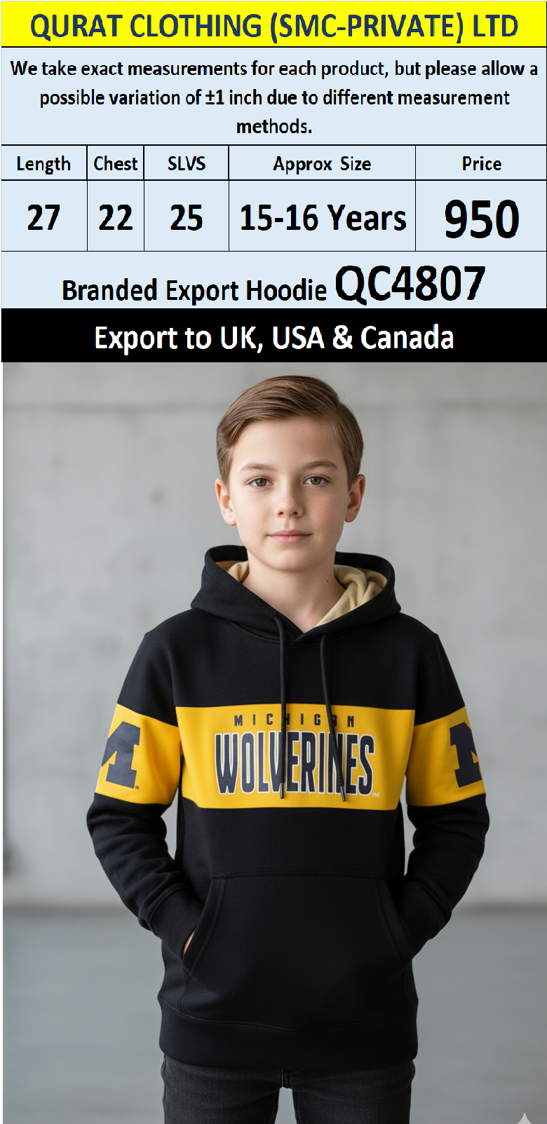 Branded Export UK, USA & Canada Top Brands Hoodie QC4807