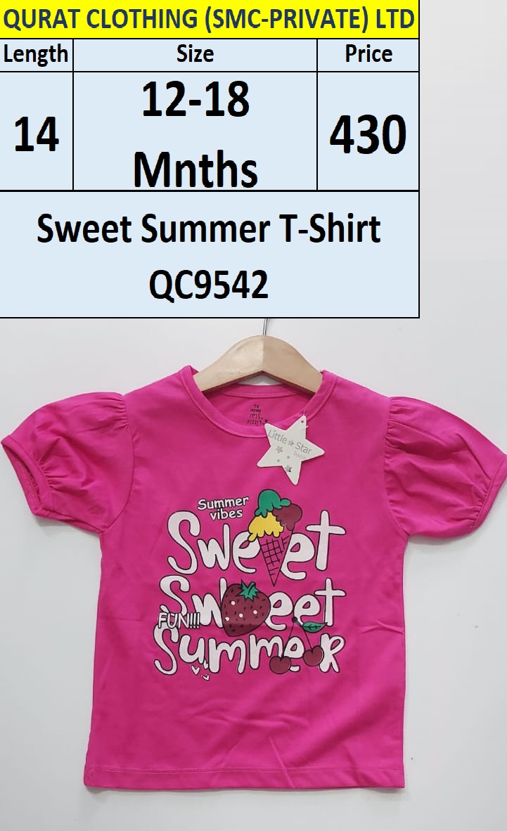 Pink Sweet Summer T-shirt QC9542 Brand Little Star 