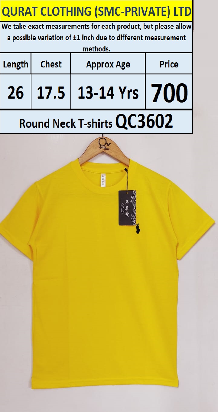 Round Neck Soft Cotton Blended T-shirts QC3602