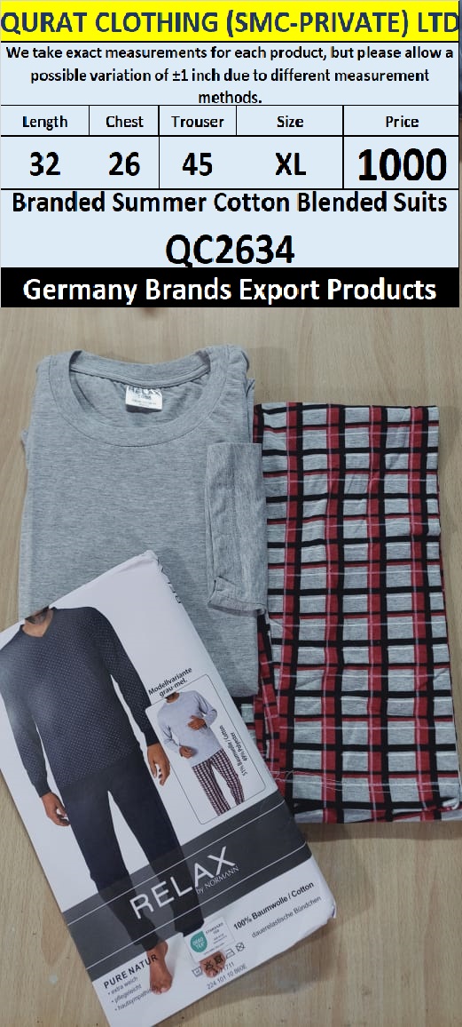 International Brands Summer Cotton Blended Suits Export Germany QC2634