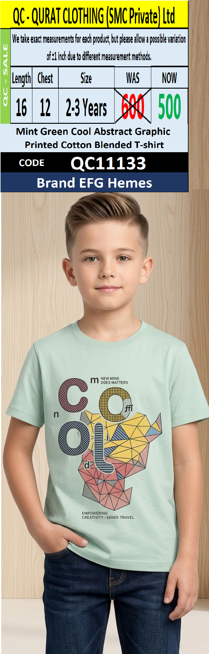 Mint Green Cool Abstract Graphic Printed Cotton Blended T-shirt QC11133 – EFG Hemes