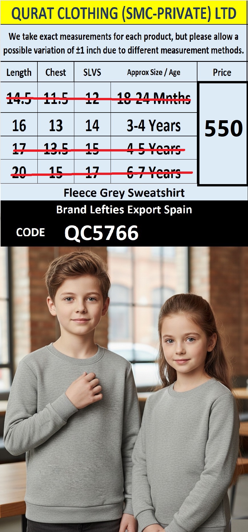 Lefties Brand Terry Sweatshirt Export Europe - QC5766
