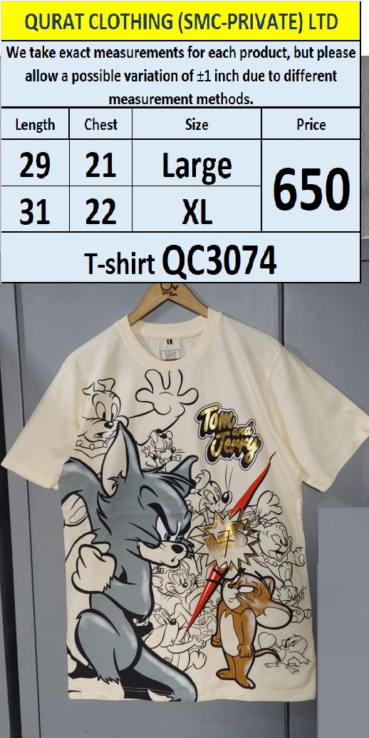Branded Export Cotton Blended T-shirt QC3074