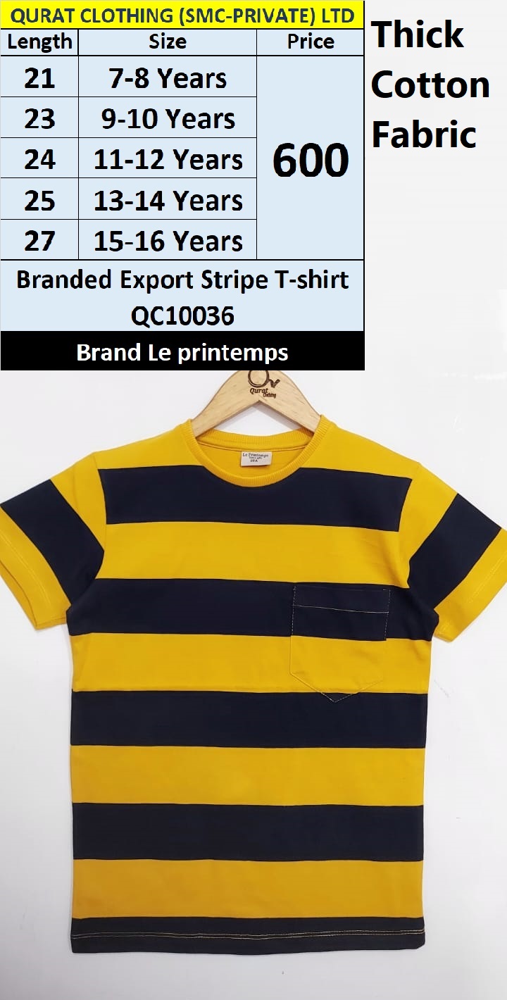 Le Printemps Brand Export Stripes T-shirt QC10036 (Thick Cotton Fabric)