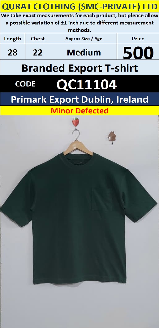 Primark Dublin Ireland Dark Green Pocket Style Export T-Shirt – QC11104