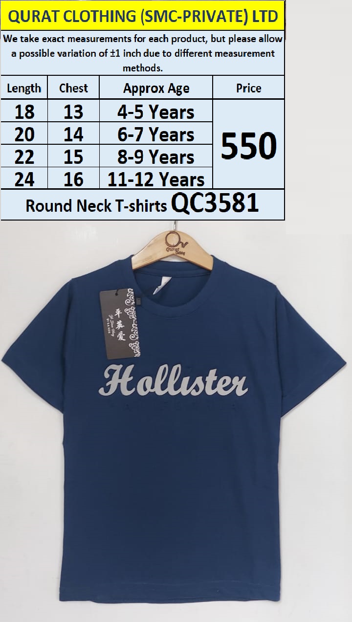 Round Neck Soft Cotton Blended T-shirts QC3581
