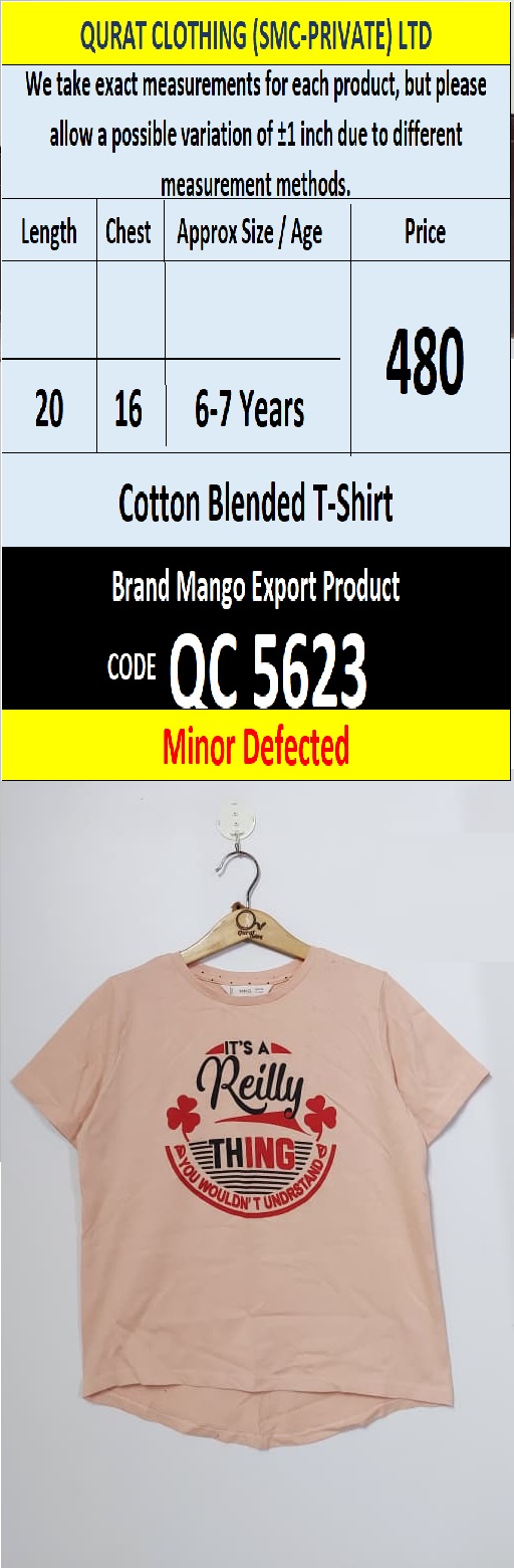 Mango Brand Reilly print Cottton blended T-shirt Export Europe - QC5623 (Minor Defected)