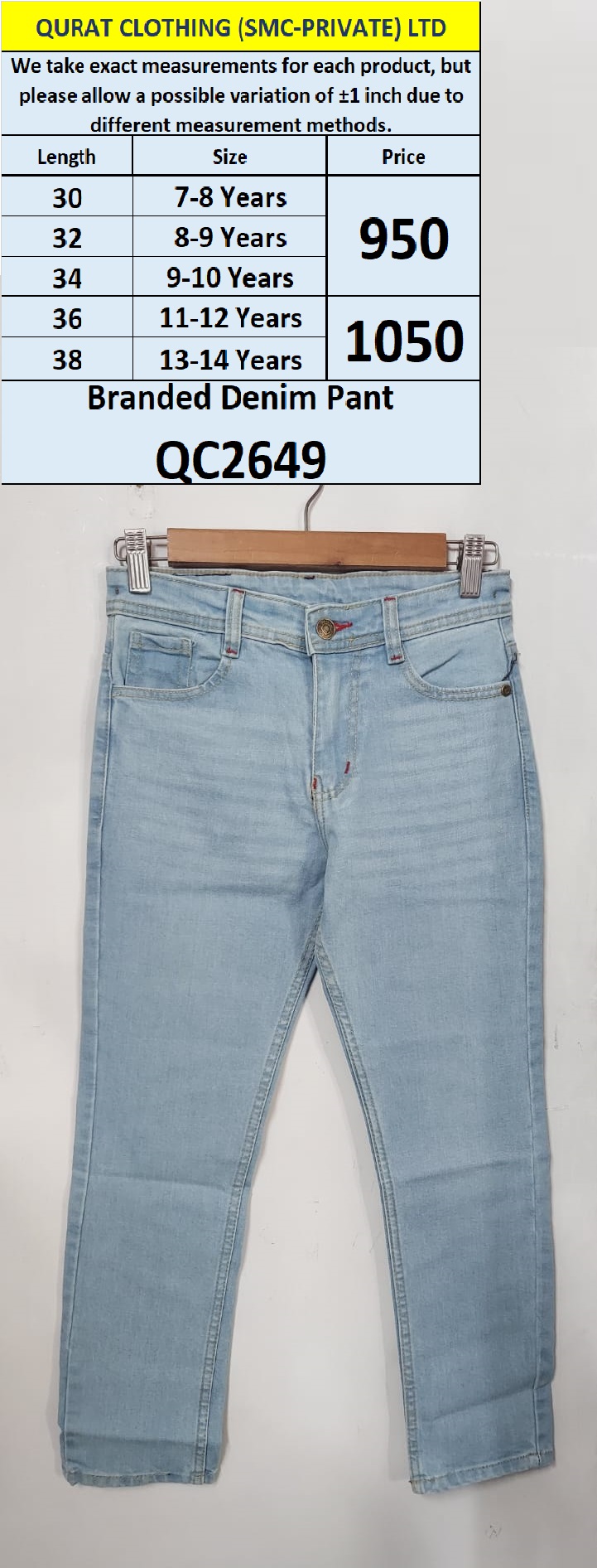 Branded Denim Pant QC2649