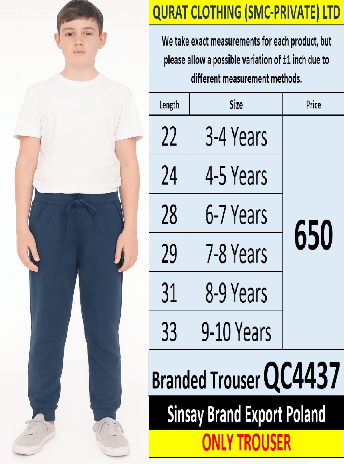 Sinsay Brand Trouser Export Poland - QC4437