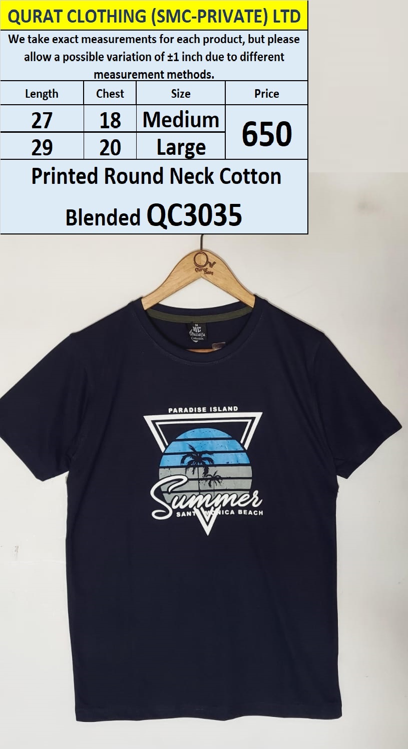 Santa Monica Beach Round Neck Cotton Blended T-shirt QC3035