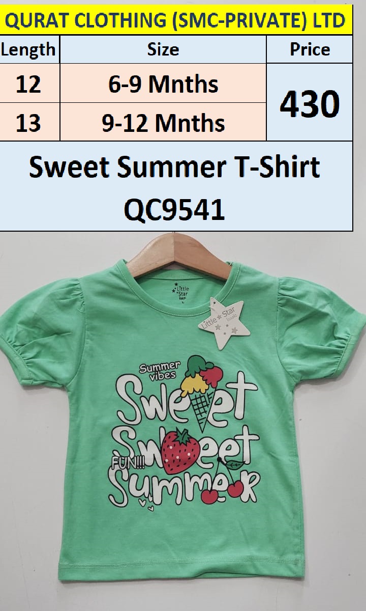 Green Sweet Summer Vibes T-shirt QC9541 Brand Little Star 
