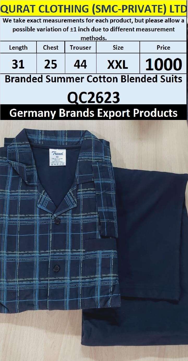 International Brands Summer Cotton Blended Suits Export Germany QC2623