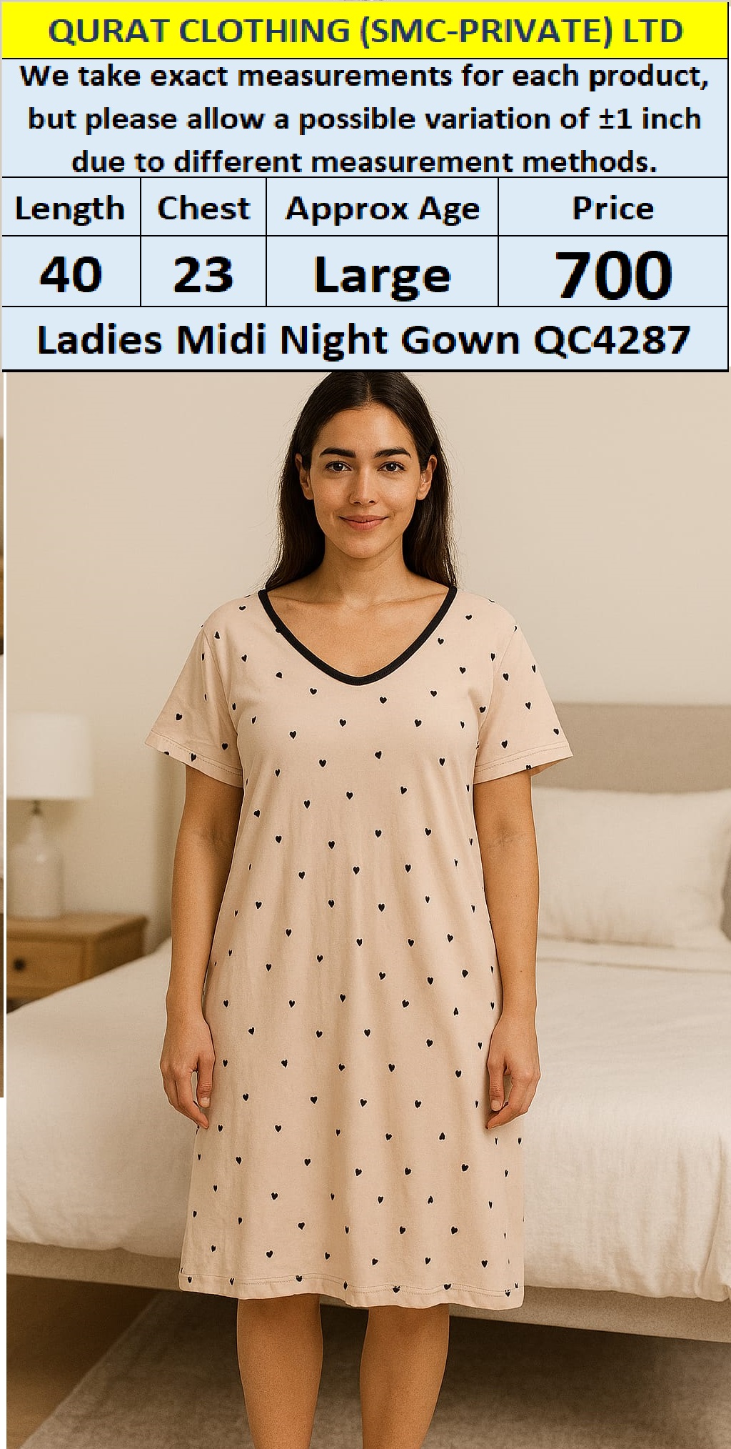 Branded Export Midi Nightgown QC4287