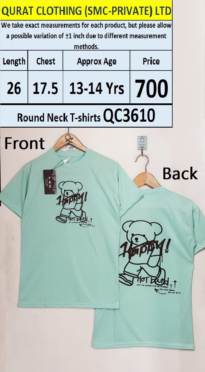 Round Neck Soft Cotton Blended T-shirts QC3610