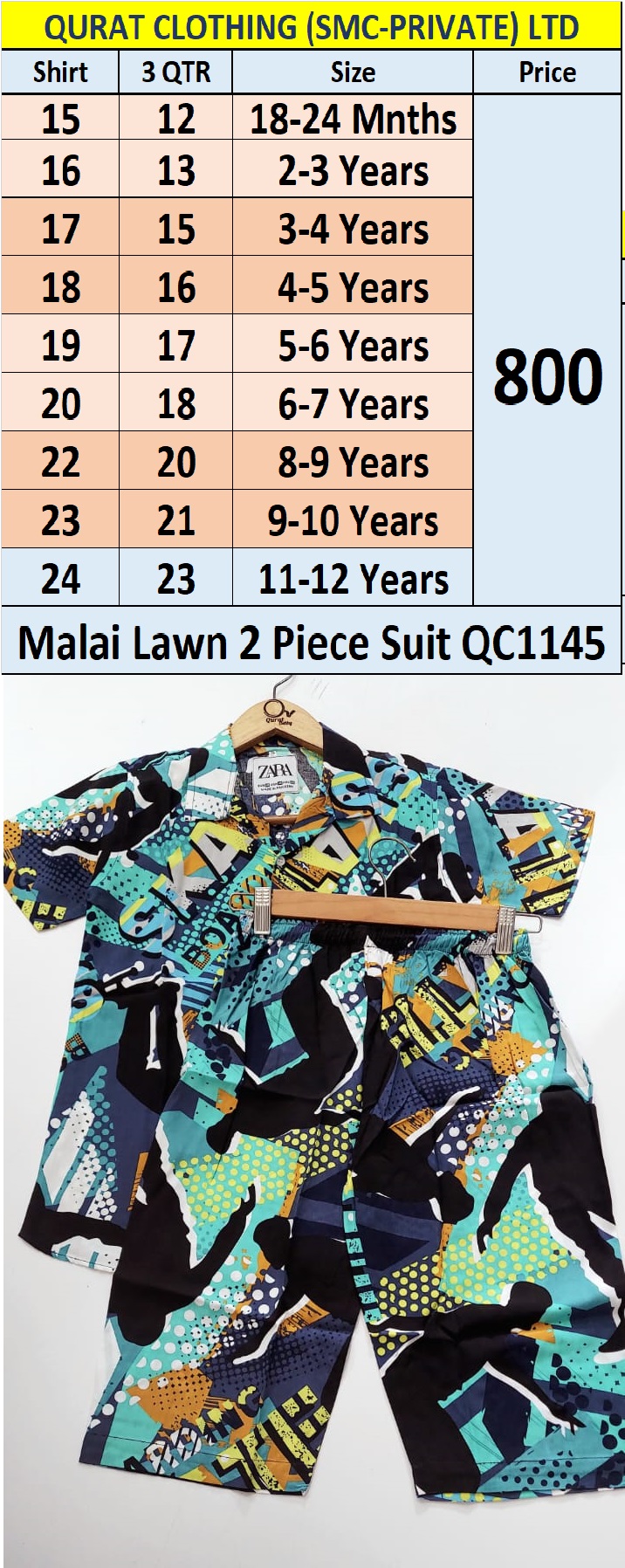 Skates Trending Malai Lawn Fashion 2 Piece Suits QC1145