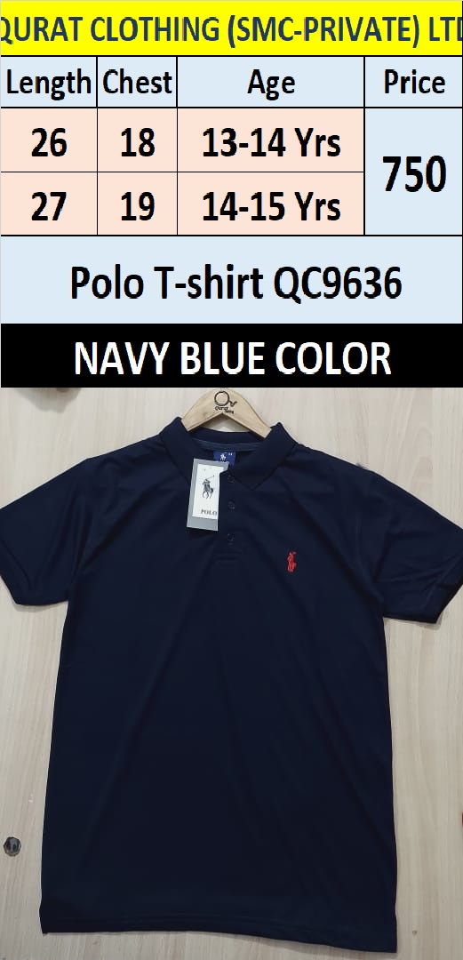 Navy Blue Polo T-shirt QC9636