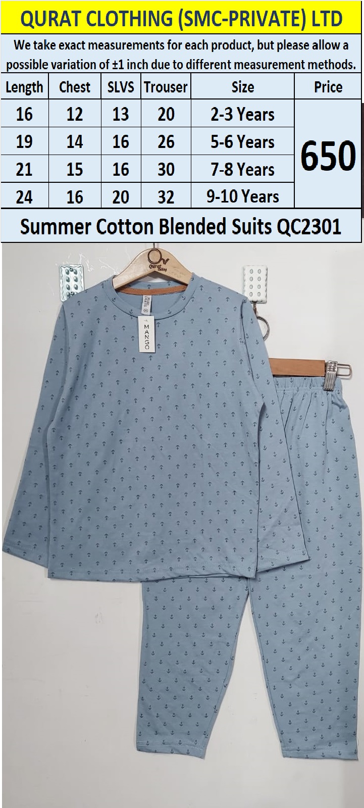 Summer Cotton Blended Suits QC2301