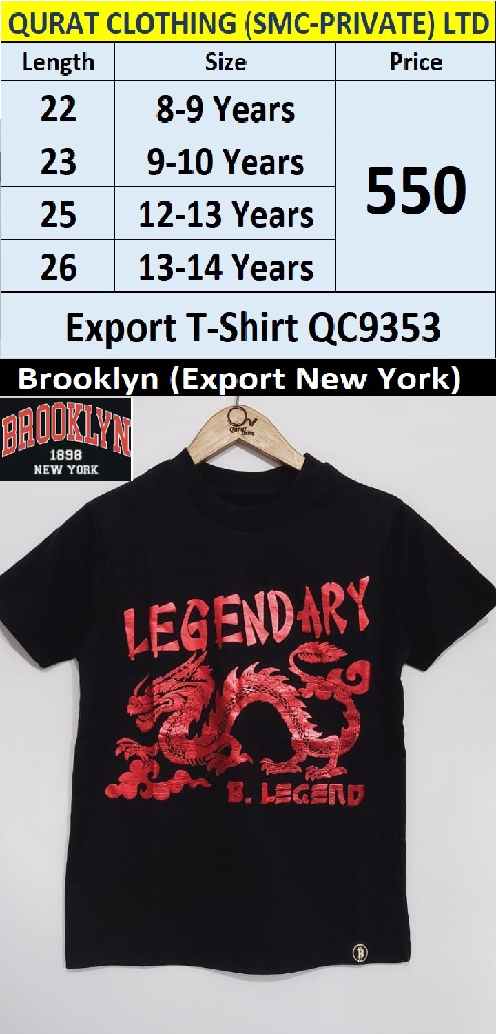 Branded Legendary Dragon T-shirt QC9353 Brand Brooklyn Export New York