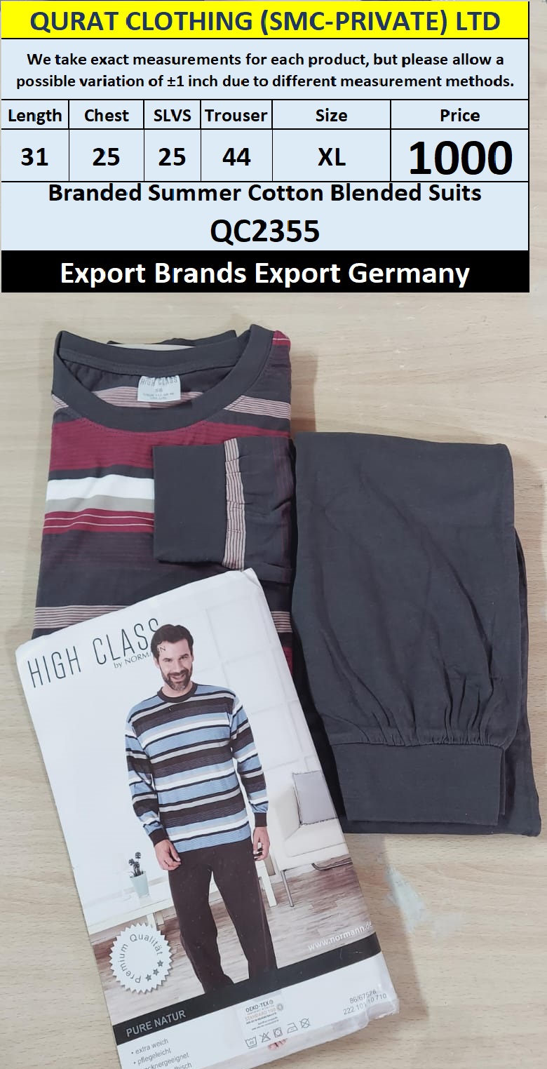 International Brands Summer Cotton Blended Suits Export Germany QC2355