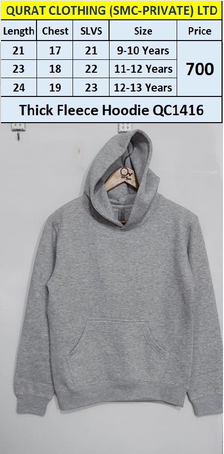 Branded Export Thick Fleece Hoodie QC1416