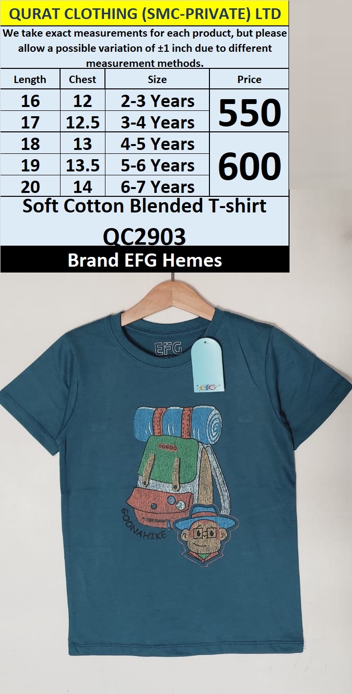 Soft Cotton Blended T-Shirt QC2903  Brand EFG Hemes
