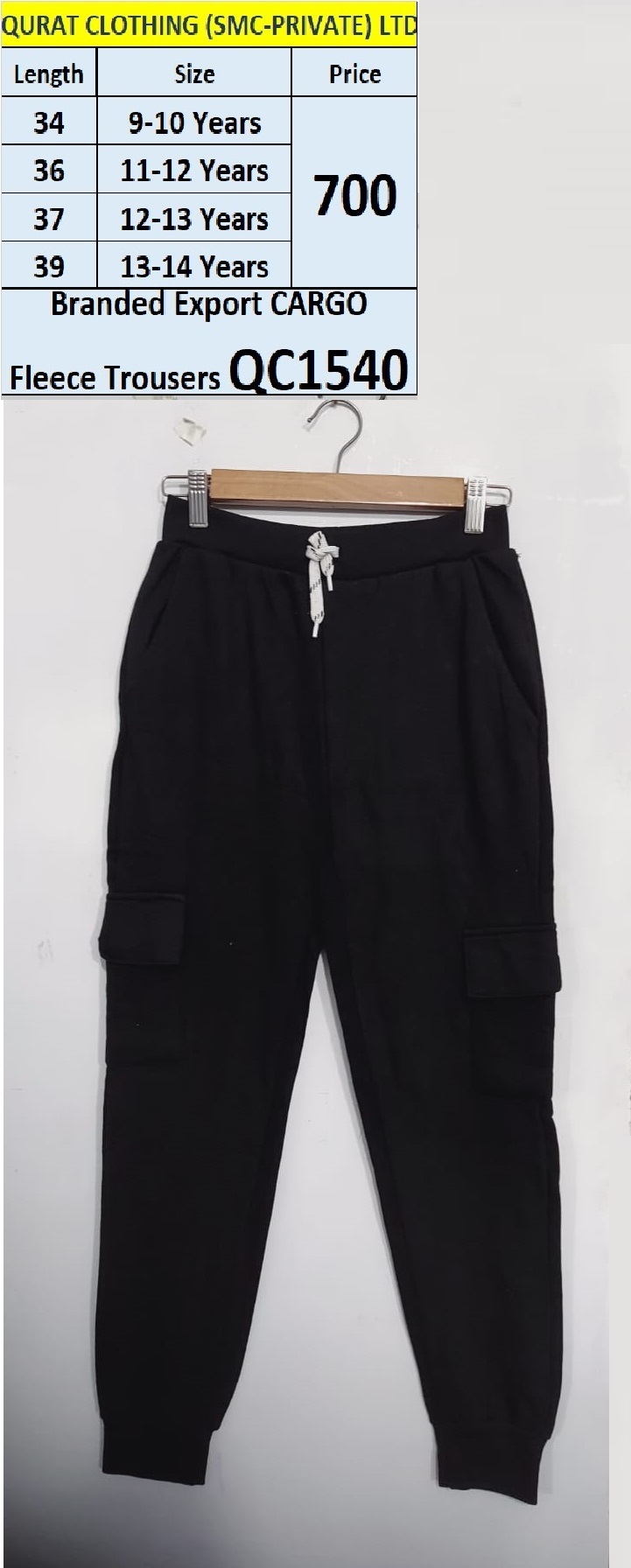 Branded Export Fleece Cargo Trouser QC1540 Export