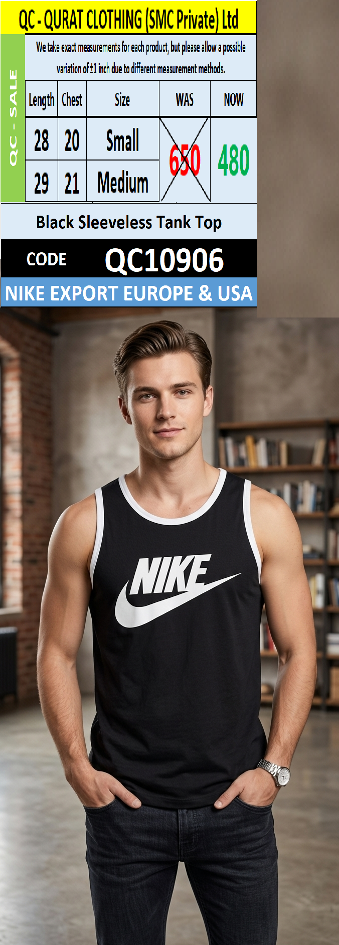Nike Black Sleeveless Tank Top QC10906 – Nike Export Europe & USA