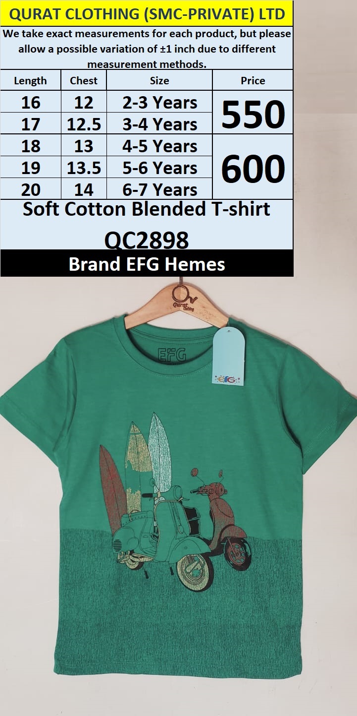Soft Cotton Blended T-Shirt QC2898  Brand EFG Hemes