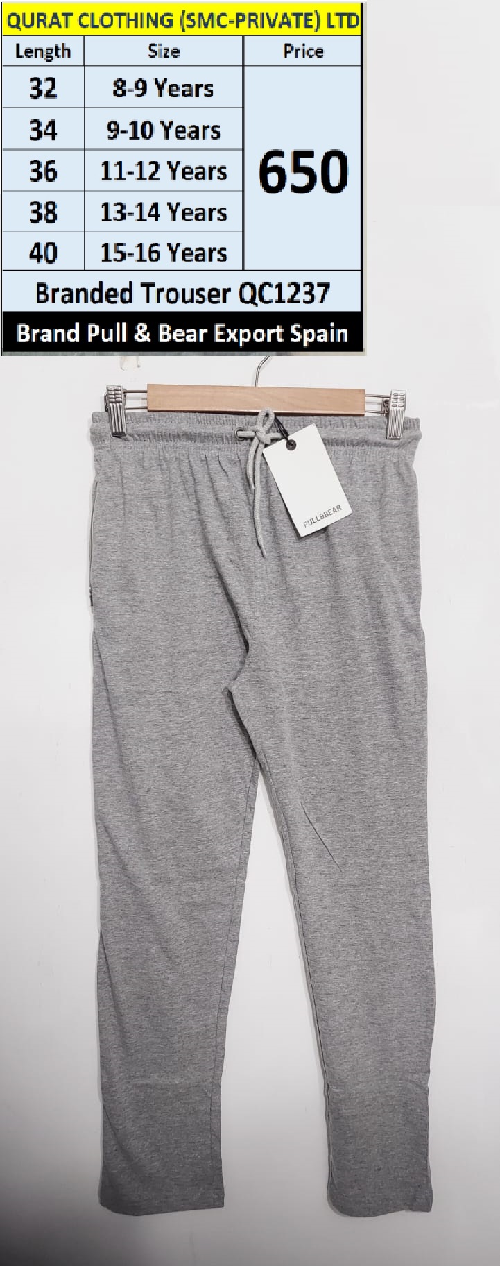 Pull & Bear Brand Summer Trouser QC1237 Export Spain 