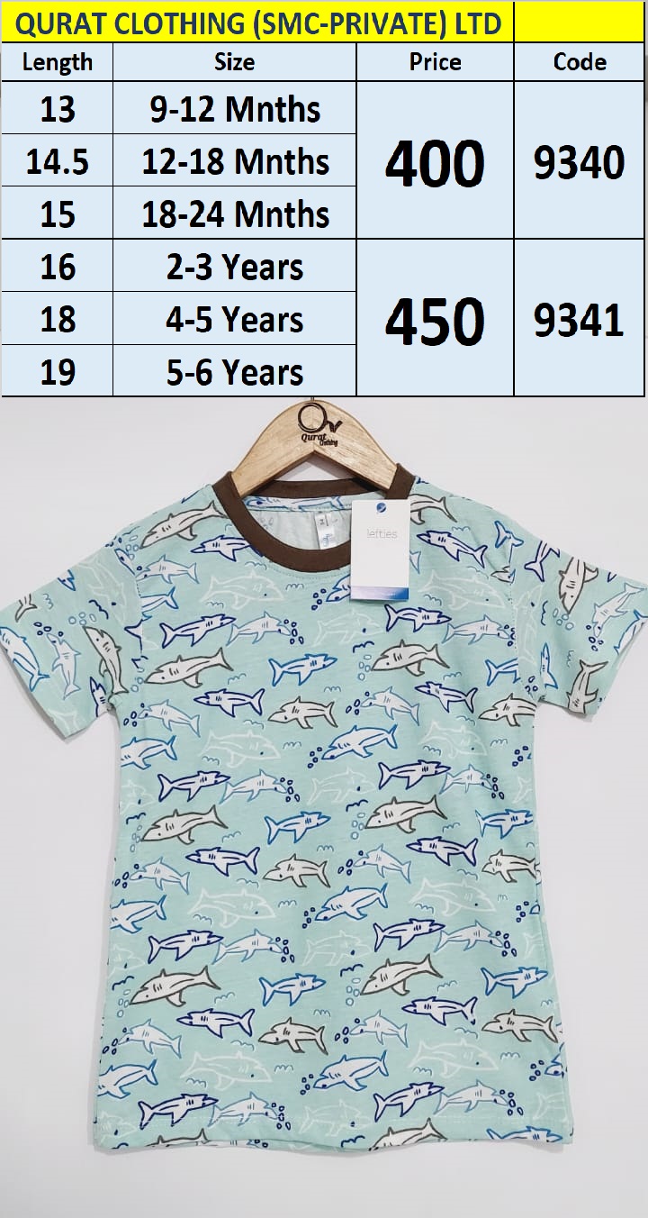 Branded T-shirt Shark Print QC9341 Brand Lefties Export Spain