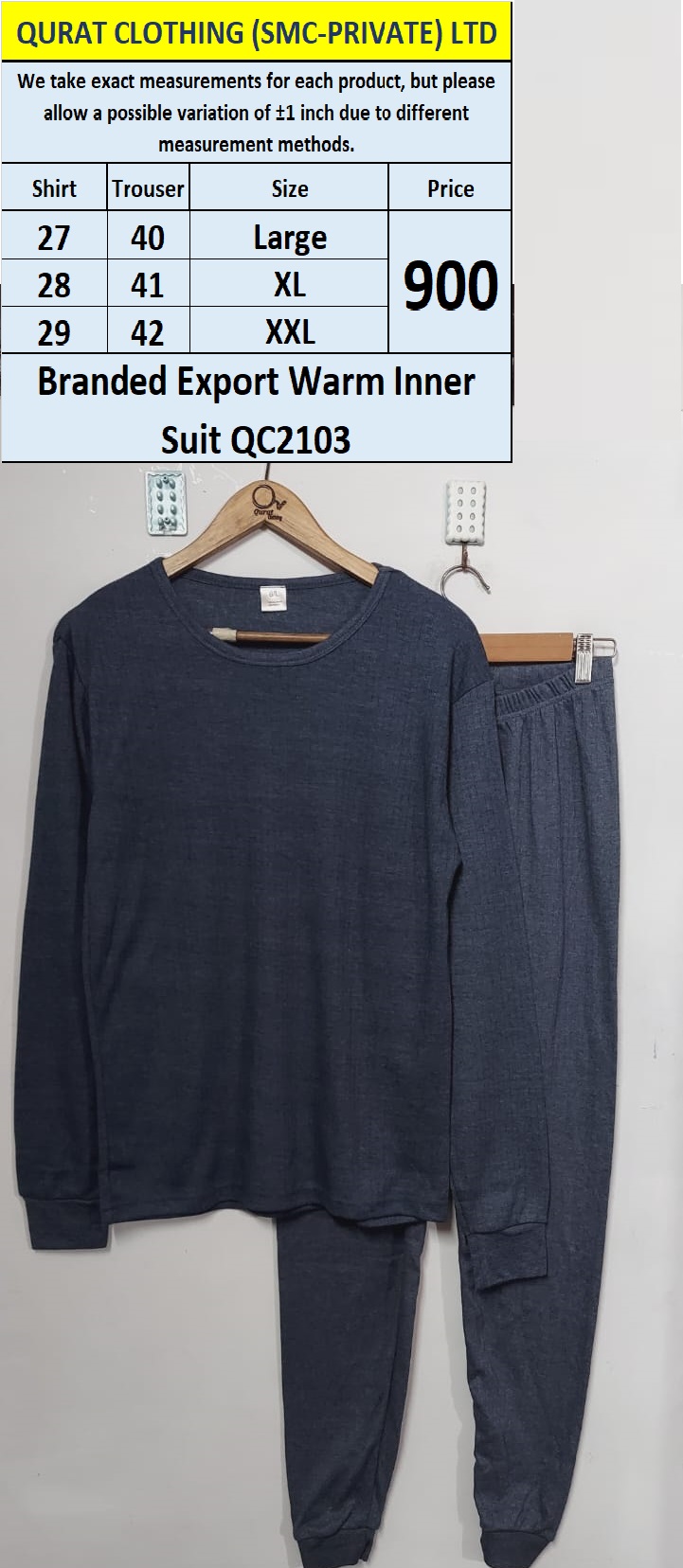 Branded Export Warm Inner Suit QC2103