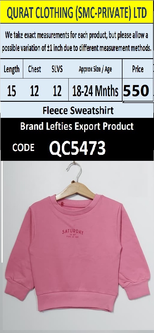 Brand Lefties Fleece Sweatshirt Export Europe - QC5473