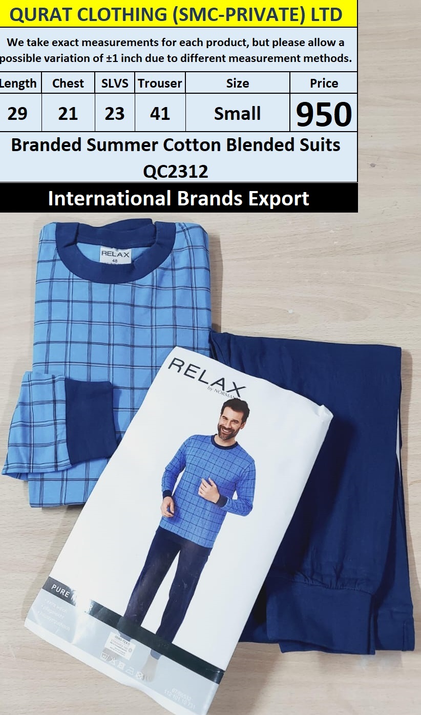 International Brands Summer Cotton Blended Suits Export Germany QC2312
