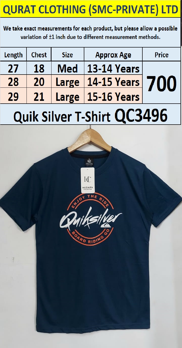 Soft Cotton Blended Quik Silver T-Shirt QC3496