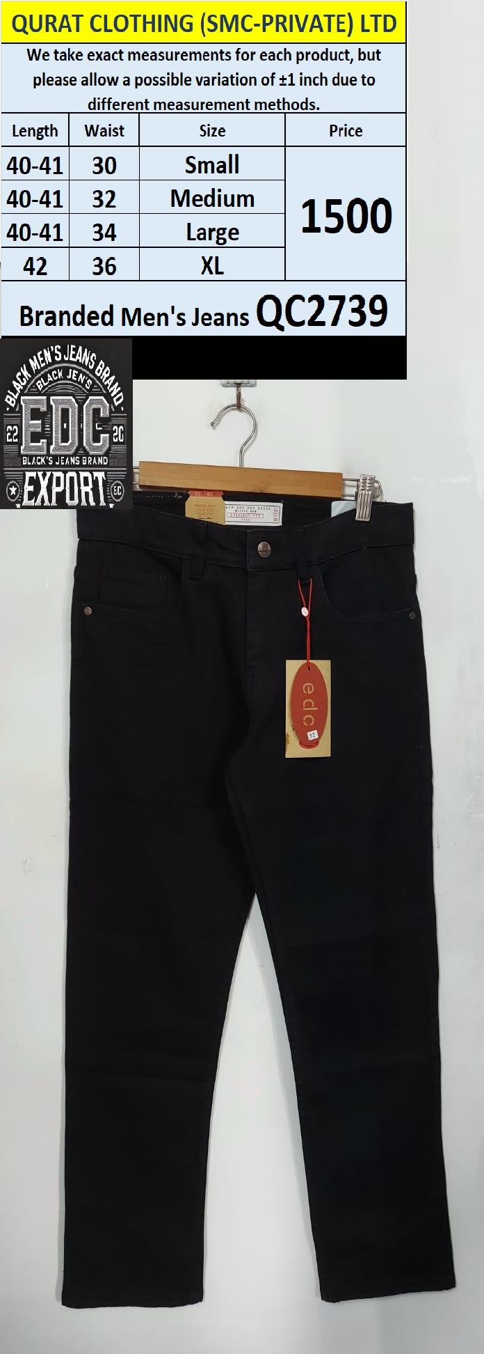 EDC Brand Men's Jeans QC2739 Export Hong Kong - QC2739