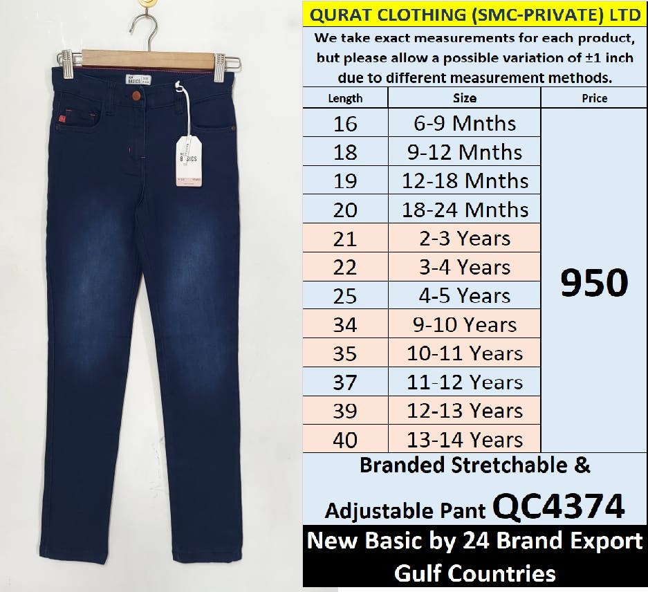 New Basic by 24 Brand Stretchable & Adjustable Pant Export Gulf Countries - QC4374