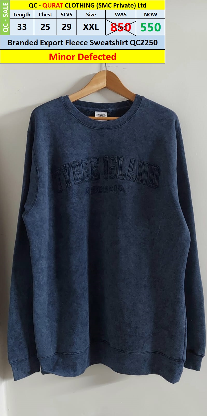 Branded Export Fleece Sweatshirt QC2250 (Minor Defected)