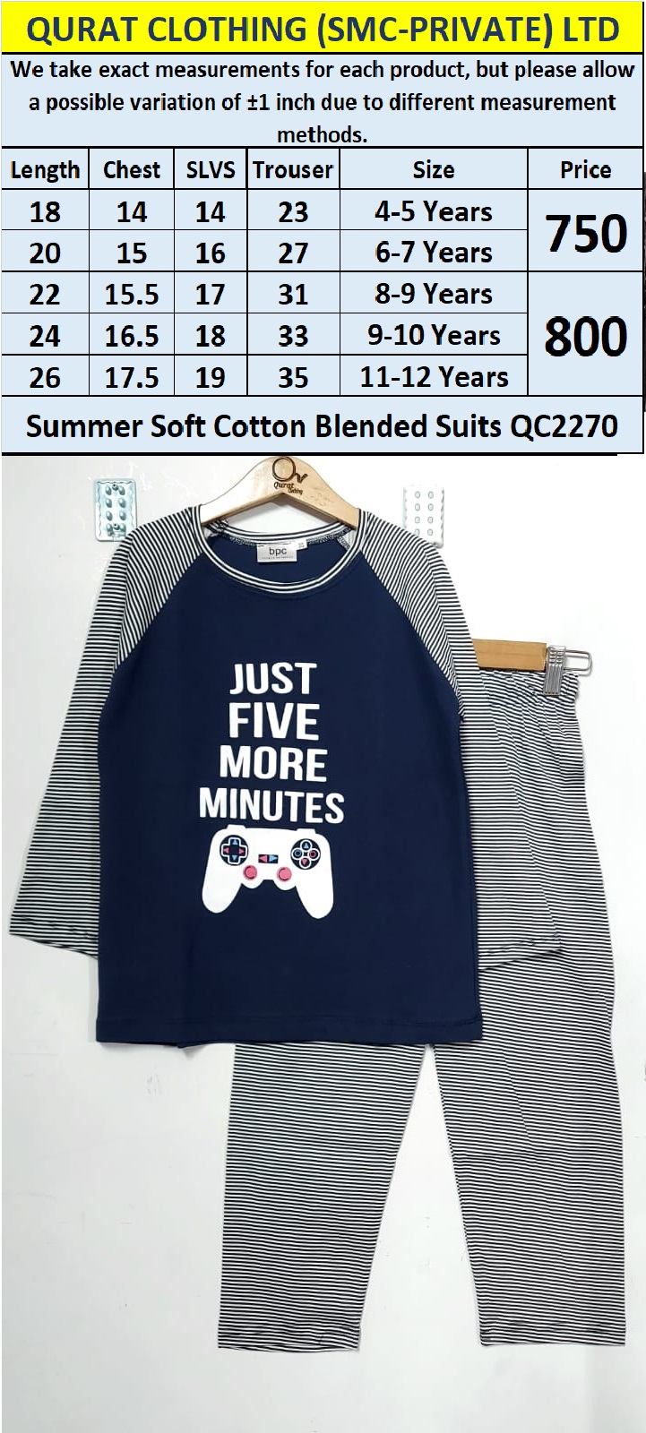 Summer Soft Cotton Blended Suit QC2270