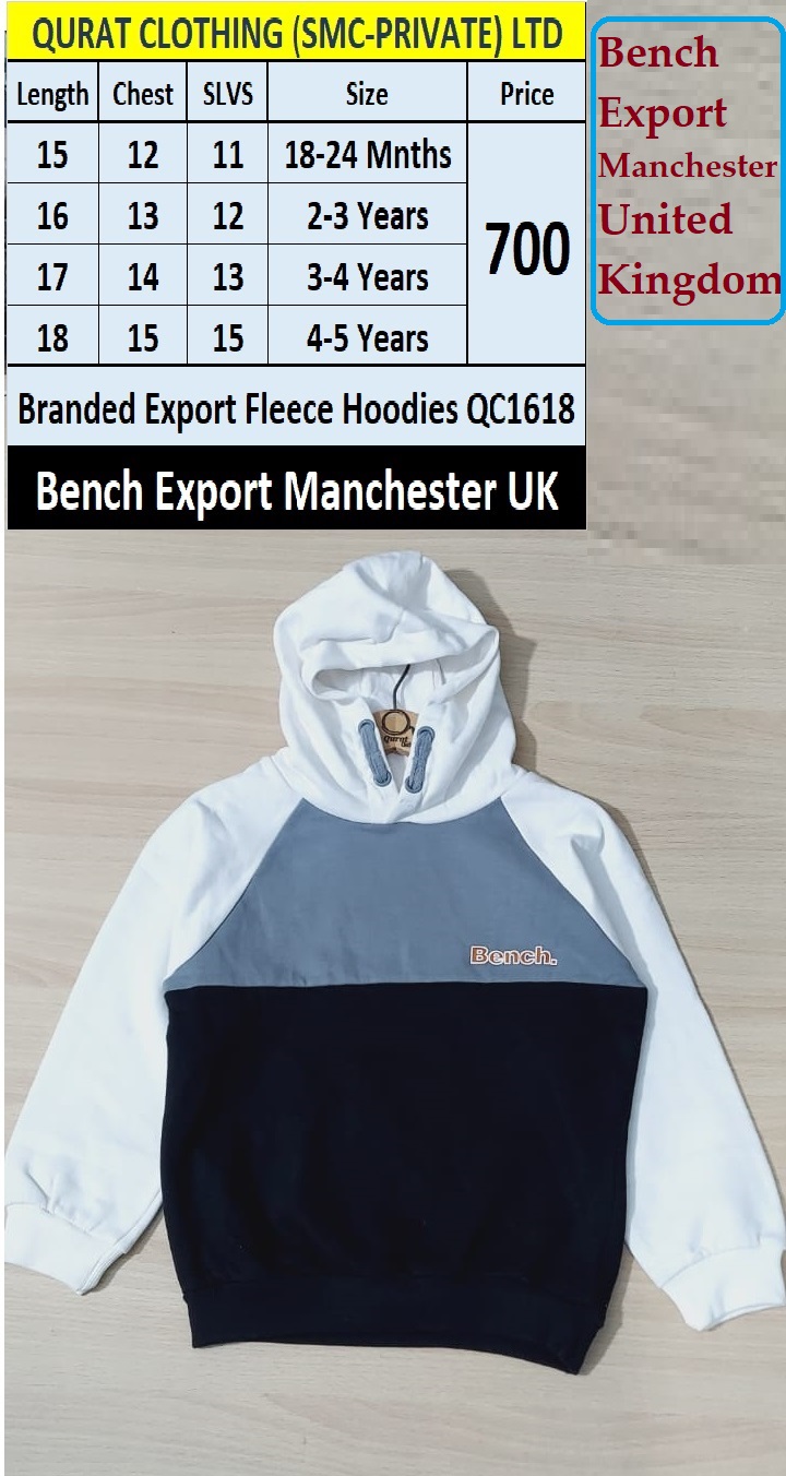 Bench Brand Fleece Hoodie QC1618 Export Manchester UK