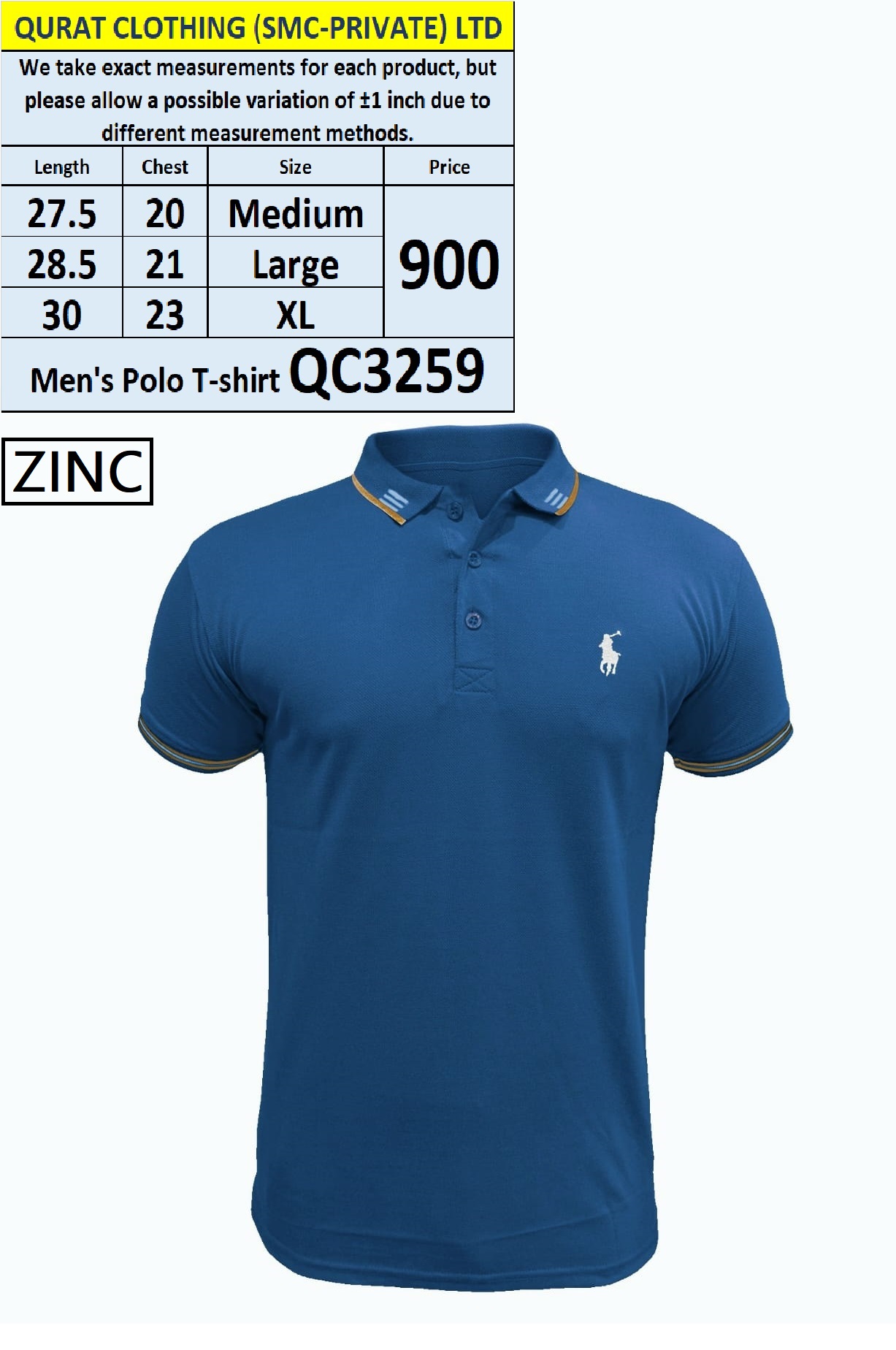 Zinc Men's Polo T-shirt QC3259