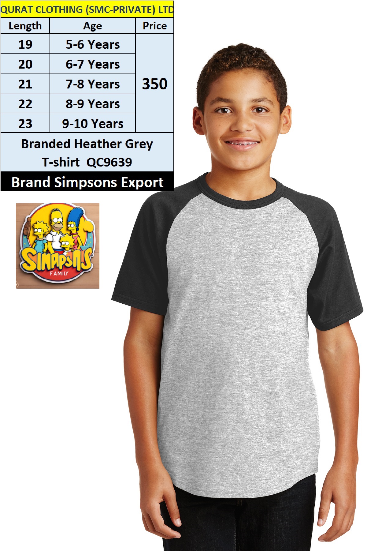 Branded Heather Grey T-shirt QC9639 Brand Simpsons 