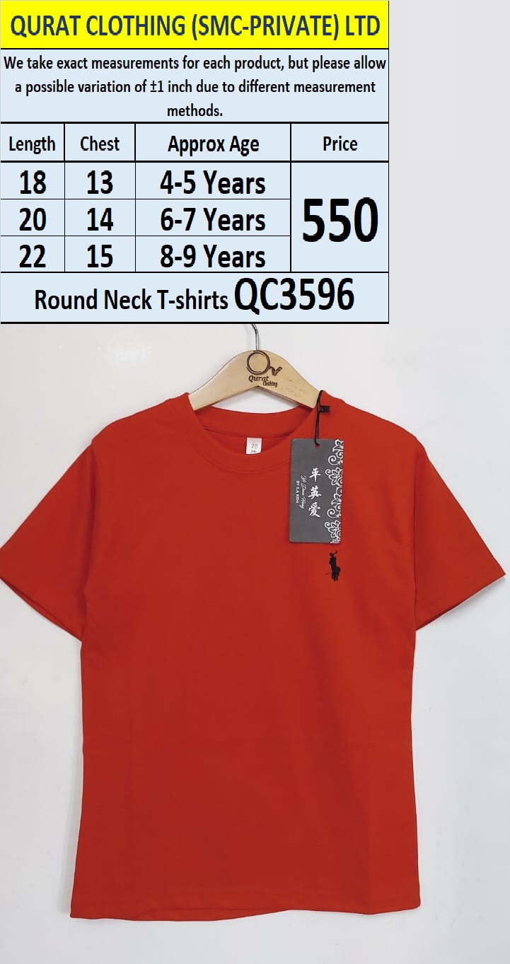 Round Neck Soft Cotton Blended T-shirts QC3596
