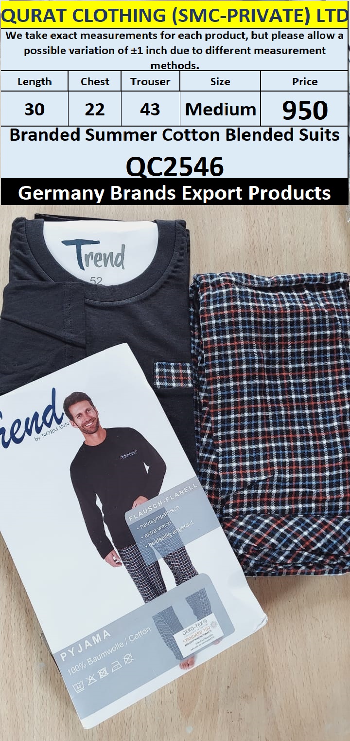 International Brands Summer Cotton Blended Suits Export Germany QC2546