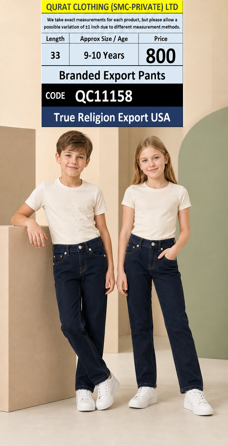 True Religion Export USA Dark Blue Kids Denim Pants – QC11158