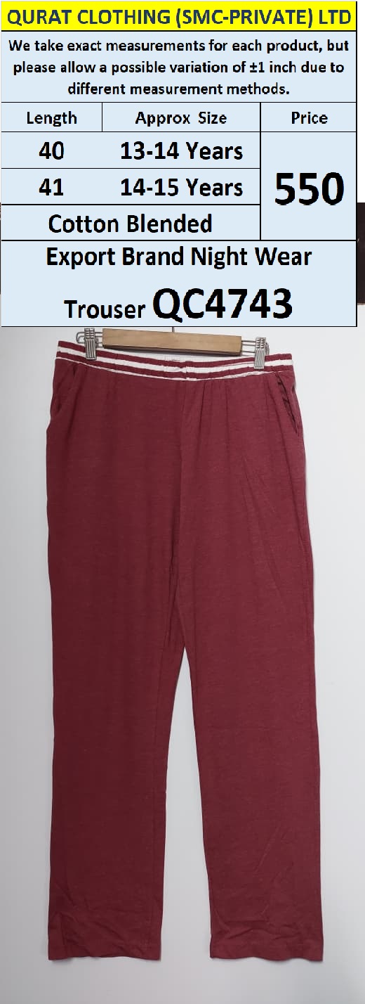 Export Brand Night Wear Trouser QC4743