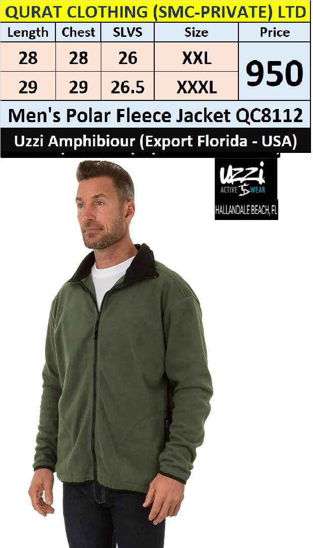Men's Polar Fleece Jacket QC8112 Uzzi Amphibiour Export USA