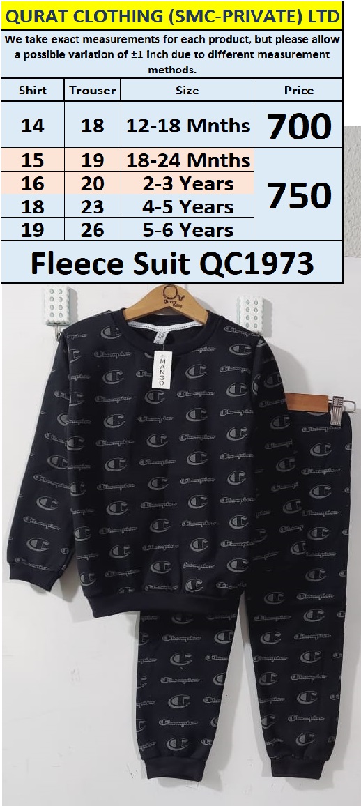 Fleece Two Piece Suit QC1973 by Qurat Clothing 