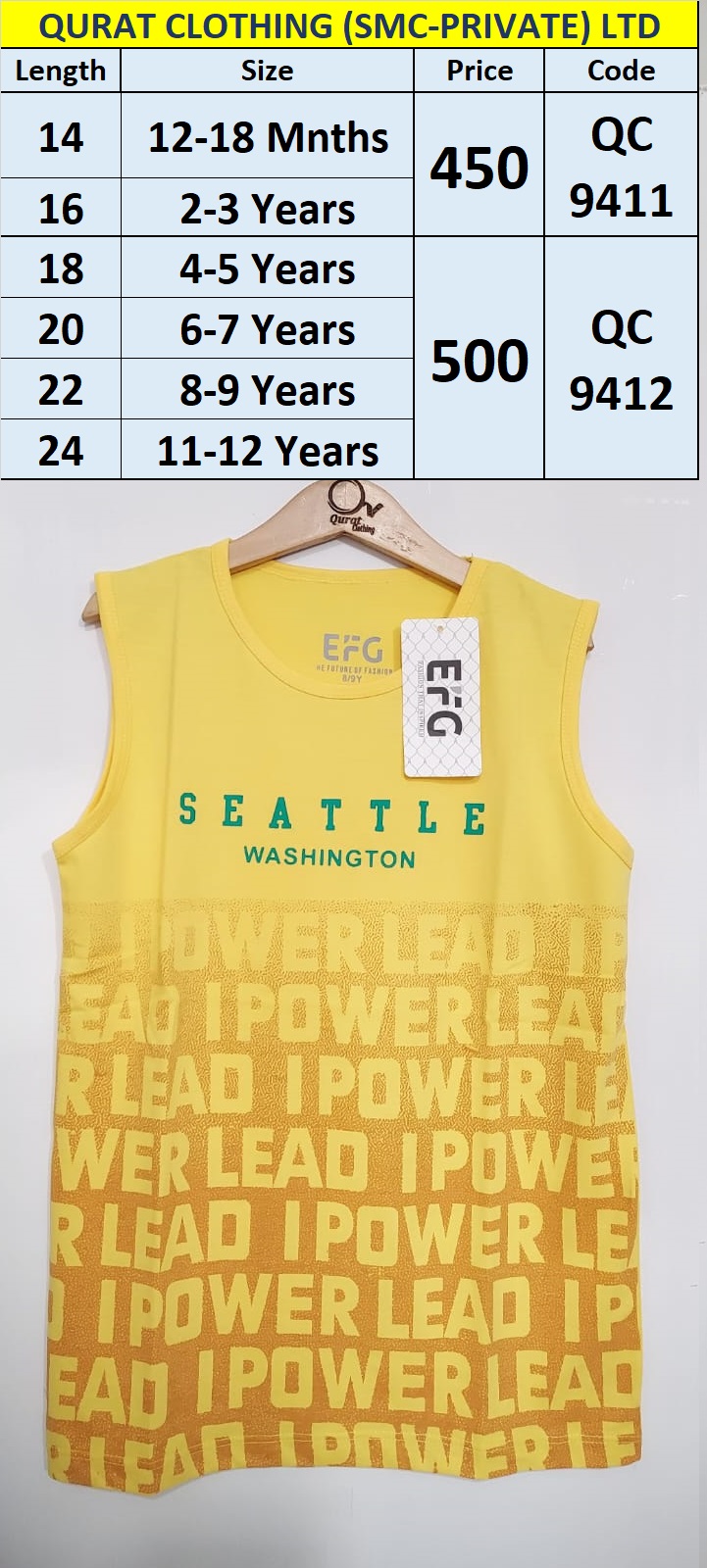 Seattle Washington Sando Code QC9411 Brand EFG